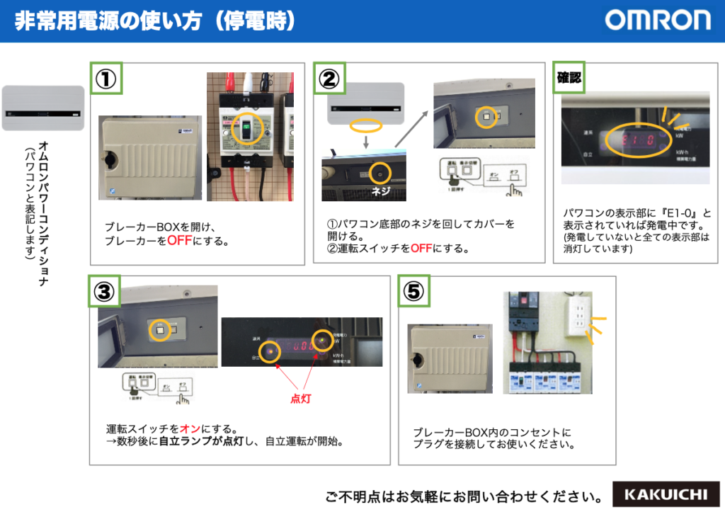 OMRON停止時の操作