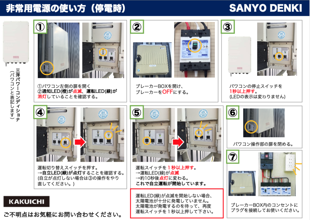 SANYO停止時の操作